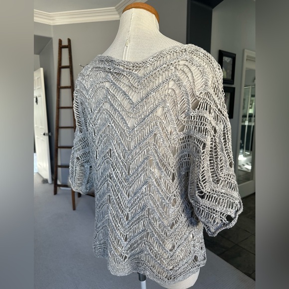 Eileen Fisher open-knit scoop neck sweater, size medium - Picture 6 of 11